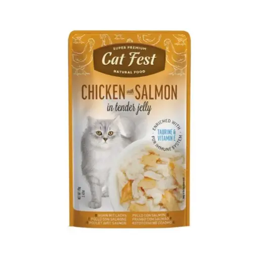 [79218053] Cat Fest Chicken With Salmon In Tender Jelly For Cats 70g