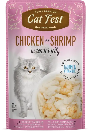 [79218046] Cat Fest Chicken With Shrimp In Tender Jelly For Cats 70g