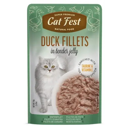 [79218077] Cat Fest Duck Fillets In Tender Jelly For Cats 70g
