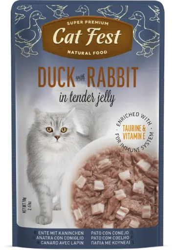 [79218886] Cat Fest Duck With Rabbit In Tender Jelly For Cats 70g