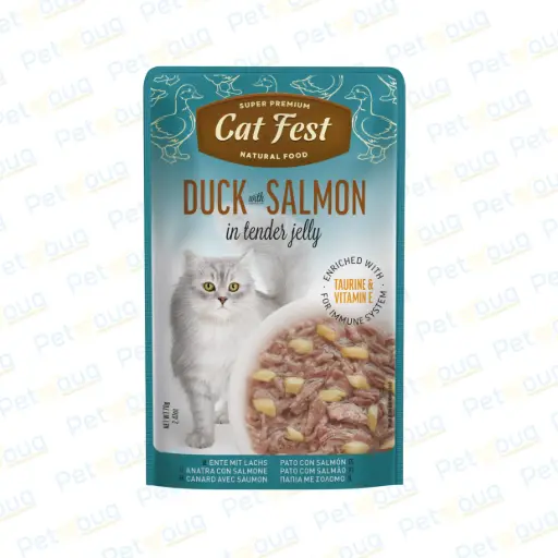 [79218909] Cat Fest Tender Jelly Duck With Salmon Wet Cat Food Can 70g