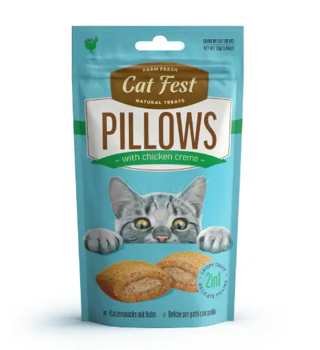 [79207774] Cat Fest Pillows With Chicken Cream Weight: 30g