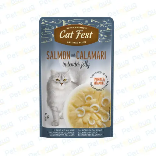 [79218930] Cat Fest Tender Jelly Salmon With Calamari Wet Cat Food Can 70g
