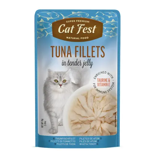 [79217995] Cat Fest Tuna Fillets In Tender Jelly Wet Cat Food Can 70g