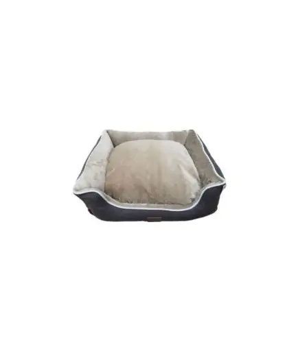 [HY00554050-99] Catry Pet Cushion Luxury Velvet Black & Beige- HY00554050-99 - 50 x 40 x 14cm