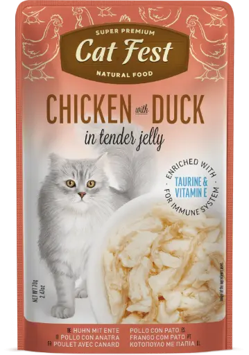 [79218060] Cat Fest Chicken With Duck In Tender Jelly For Cats 70g