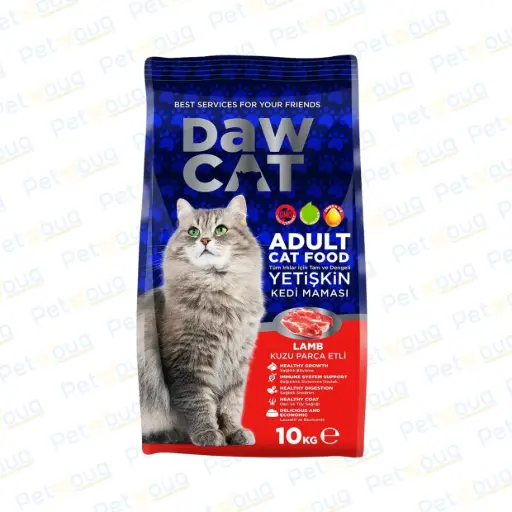 [8698726983633] Dawcat Adult Cat Food Real Lamb Pieces Complete & Balanced Dry Kibble Dry Cat Food Bag 10kg