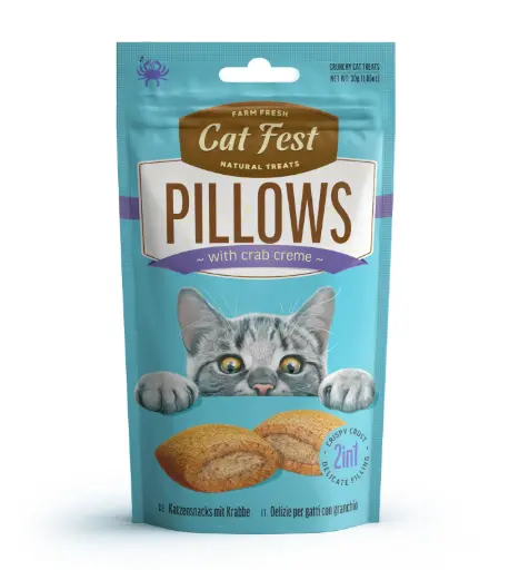 [79207767] Cat Fest Pillows With Salmon Cream Cat Treat Bag 30g