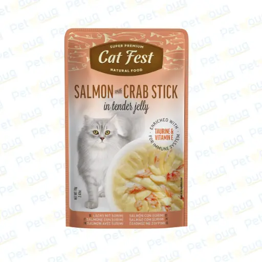 [79218923] CatFestTenderJellySalmonWithCrabStickWetCatFoodCan70g