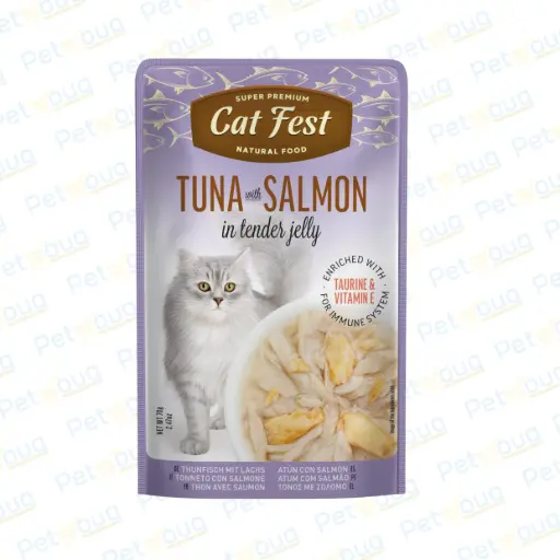 [79218015] Cat Fest Tender Jelly Tuna With Salmon Wet Cat Food Can 70g