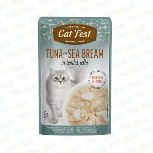 [79218022] Cat Fest Tender Jelly Tuna With Sea Bream Wet Cat Food Can 70g