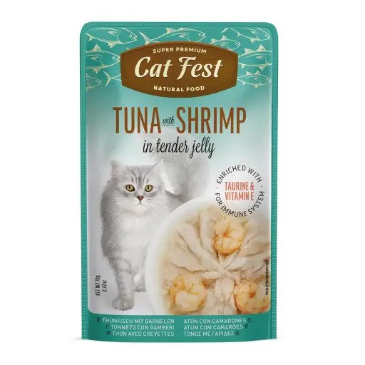 [79218008] Cat Fest Tender Jelly Tuna With Shrimp Wet Cat Food Can 70g