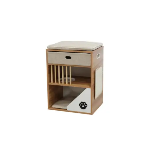[HY230333] Catry Bedside Box Cat House with Scratcher 48x38x65cm