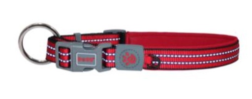 [DCV006-03S] DOCO VARIO O - Ring Collar with Reflective StitchingColor: Red, Sizes: S 