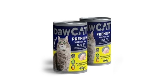 [8698726982308] Dawcat 400g Cat Wet Food With Canned Pieces of Chicken Meat 12pcs 