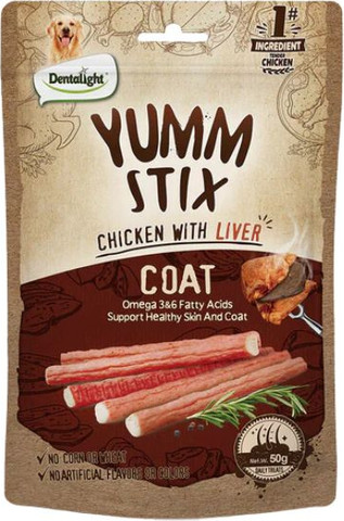 [DL10844] Dentalight Yumm Stix Dog Treat 50g - Chicken With Liver 