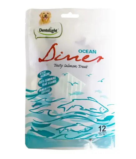 [DL08438] Dentalight 3 Ocean Diner Dog Treat 108g (12pcs) - Salmon Flavour