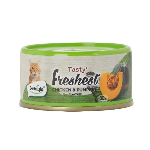 [DL11544] Dentalight Tasty Freshest Cat Treat in Can Chicken & Pumpkin 80g