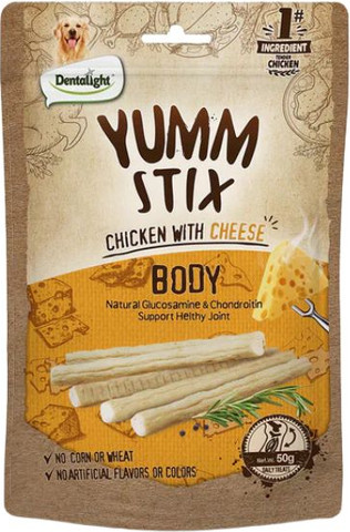 [DL10851] Dentalight Yumm Stix Dog Treat 50g - Chicken With Cheese