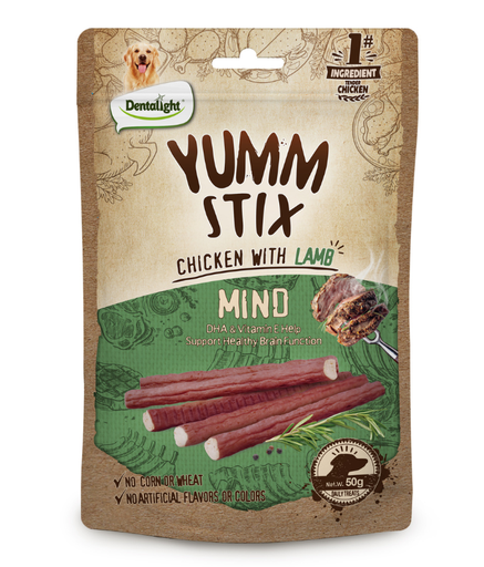 [DL10837] Dentalight Yumm Stix Dog Treat 50g - Chicken With Lamb 