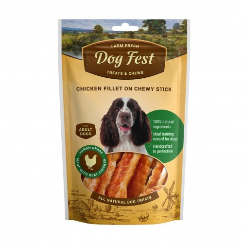 [79711168] Dog Fest Chicken Fillet On A Chewy Stick For Adult Dogs - 90g (3.17oz)Weight: 90g 