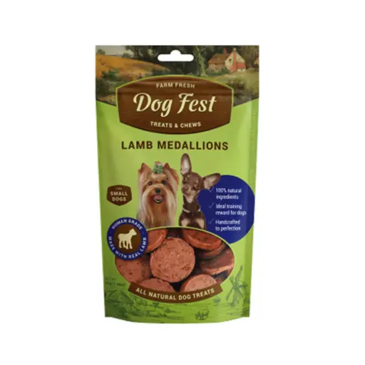 [79711519] Dog Fest Lamb Medallions For Mini-Dogs Treat Pouch 55g