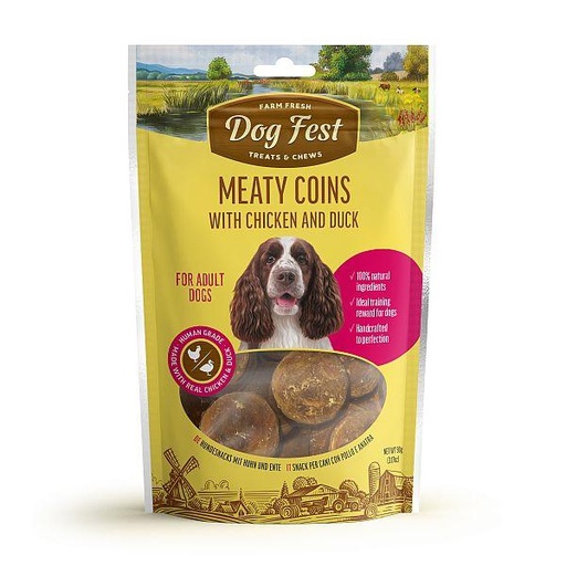[79214925] Dog Fest Meaty Coins With Chicken And Duck Rings 90g 