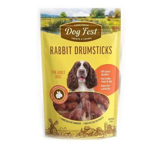 [79214949] Dog Fest Rabbit Drumsticks For Adult Dogs 90g 