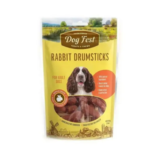 [79214949] DogFestRabbitDrumsticksForAdultDogsTreatPouch90g