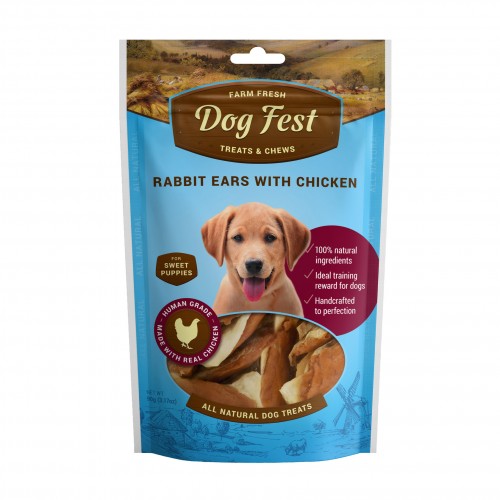 [79711830] Dog Fest Rabbit Ears With Chicken For Puppies - 90g (3.17oz)Weight: 90g 