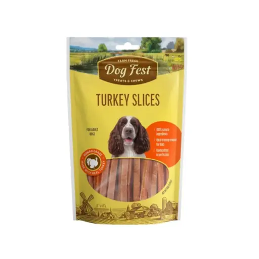 [79208931] Dog Fest Turkey Slices For Adult Dogs Treat Pouch 90g