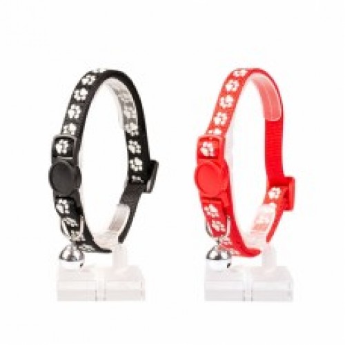 [LR11160] Duvo Cat Collar Nylon Mixed Colors 20 - 30cm / 10mmPattern/Texture: Paws 