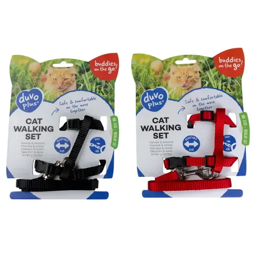 [LR11199]  Duvo Cat Walking Set Uni Mixed Colors 20 - 35cm / 10mm - 125cm [Dimension - 20-35cm x 10mm]