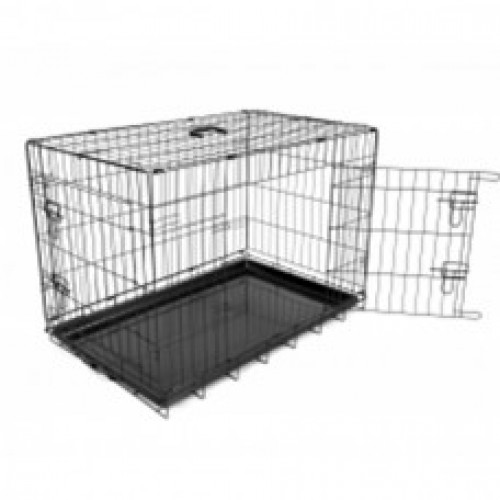 [LR780-381] Duvo Dog Crate 2 doors Plastic Tray BlackDimension: 62 x 44 x 50cm 