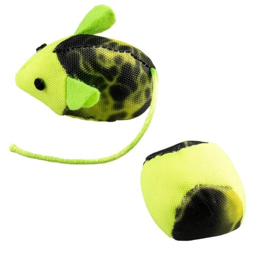 [LR12077] Duvo Mouse & Ball 2Pc Green - 16 x 3.8 x 4cm 