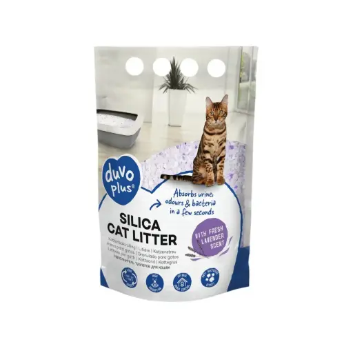 [LR989000] Duvo+ Premium Silica Cat Litter (5L) – Unscented, Ultra-Absorbent & Dust-Free for Superior Odor Control