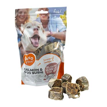 [LR12192] Duvo+ Salmon & Cod Sushi Dog Treats (120g) – Delicious & Healthy Fish Snacks for Dogs