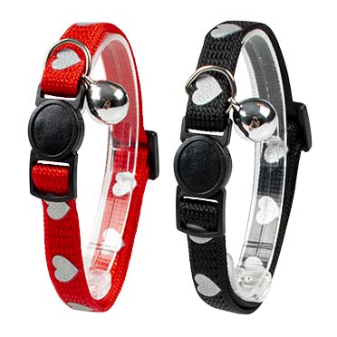 [LR11838] Duvo+ Cat Collar Hearts Reflective Mixed Colors 20-30cm / 10Mm 