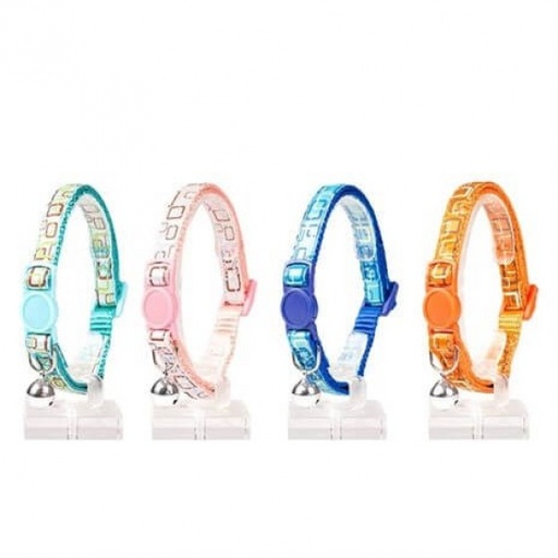 [LR11172] Duvo+CatCollarRetroSquaresNylonMixedColors20-30cm/10Mm-1pc