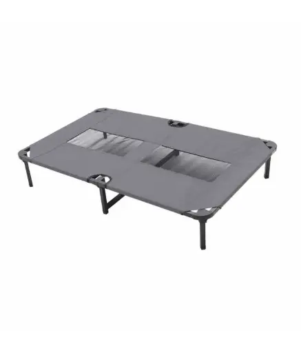 [LR12352] Duvo+ Dog Bed Relax Stretcher (Grey) – 102.5x68x19cm | Elevated & Breathable Comfort for Joint Support