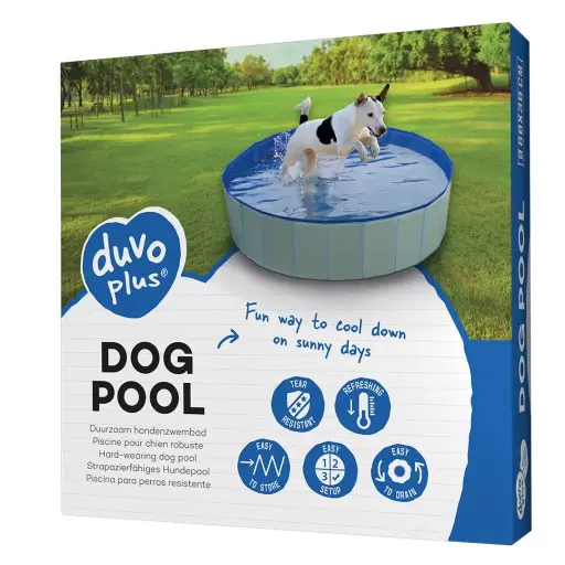 [LR11760] Duvo+ Foldable Dog Pool - Blue (80x30cm) - Compact & Refreshing Summer Fun