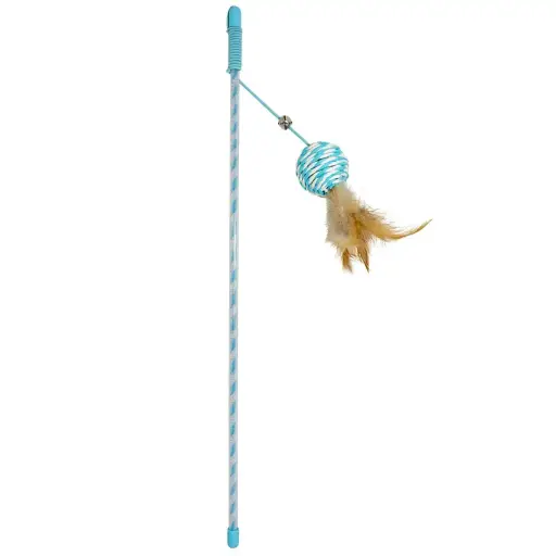 [LR12069] Duvo+PlayingRodCatchyPaperBallBlue-41x4x3,5cm-BoxQty-16Pcs