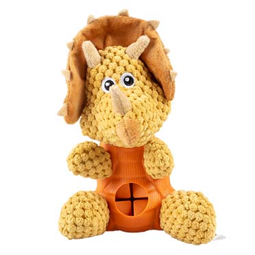 [LR14574] Duvo+ Plush & Rubber Triceratops Dispenser Multicolour, 19x14x20cm 
