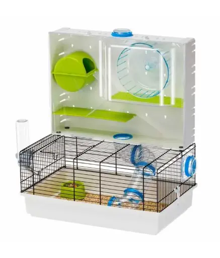 [57922599] Ferplast Cage Olimpia-Black Hamster Cage, with Tubes and Playing Area 46 x 29,5 x h 54 cm