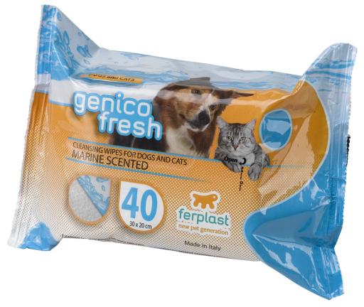 [85312609] Ferplast Genico Fresh Wet cleaning WipesCount: 40, Dimension: 20 x 30cm, Fragrance/Flavour: Marine