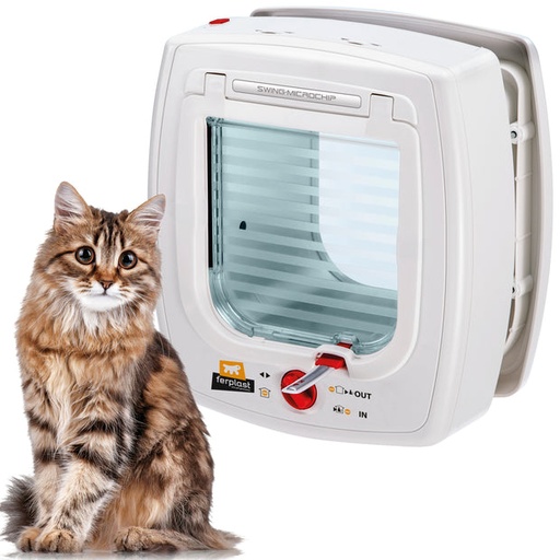 [72090012] Ferplast Swing Cat Flap With Microchip Opening SystemColor: Brown, Dimension: 22.5 x 16.2 x 25.2cm