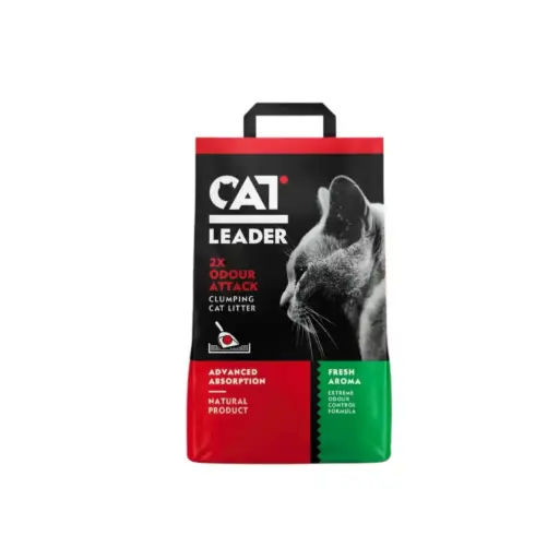[5200357802080] Geohellas - Cat Leader Clumping 2X Odour Attack Cat Litter - Fresh Scent - 10kg