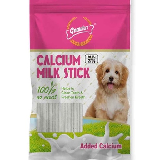 [GN06588] Gnawlers 2 Calcium Stick For Dogs  270g/pack - Milk 