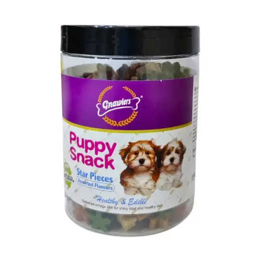 [GN05765] Gnawlers Puppy Snack Star Pieces Assorted Flavours Treat Pouch 250g