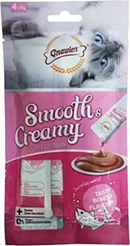 [GN11360] Gnawlers Smooth & Creamy Lickable Cat Treats (4pcsx15g) - Bonito Flavour 